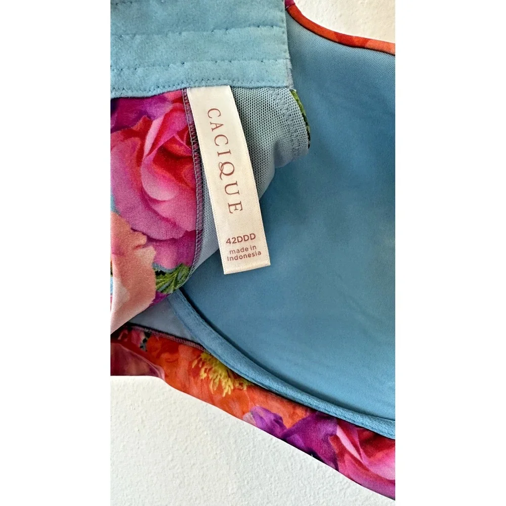 Cacique Lane Bryant Lightly Lined Balconette Bra 42DDD Floral